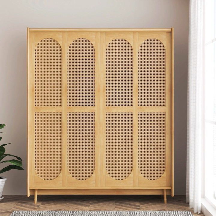 TERTULLIAN Japandi Solid Wood Wardrobe