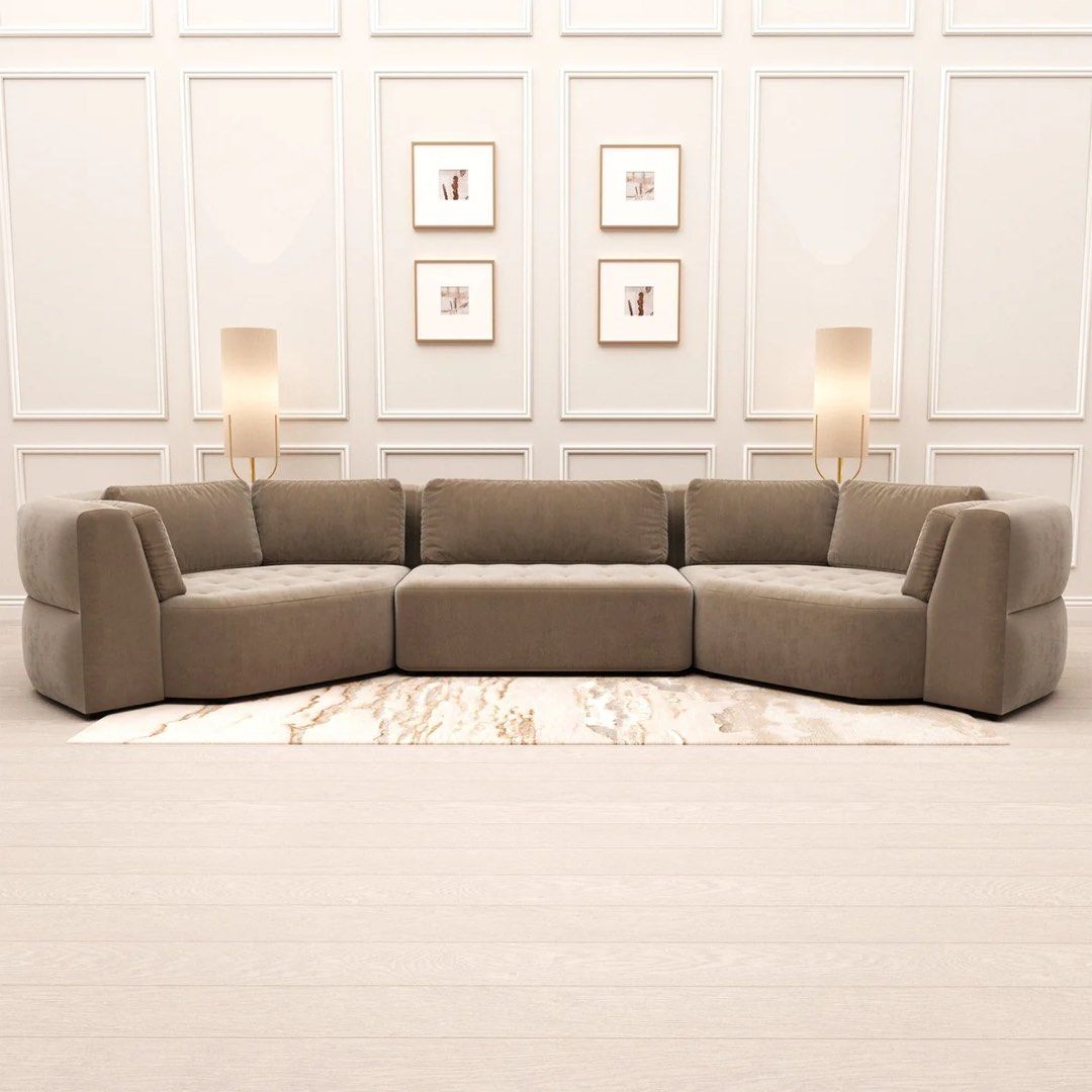 SELENE Modern Velvet U Shape Sofa