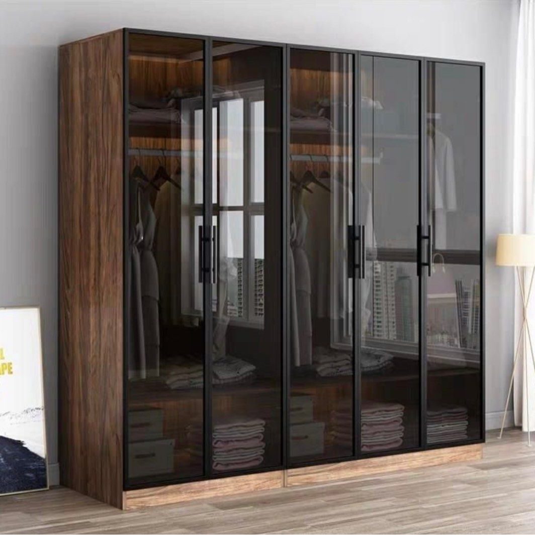 MARCIA Modern Rustic Glass Wardrobe