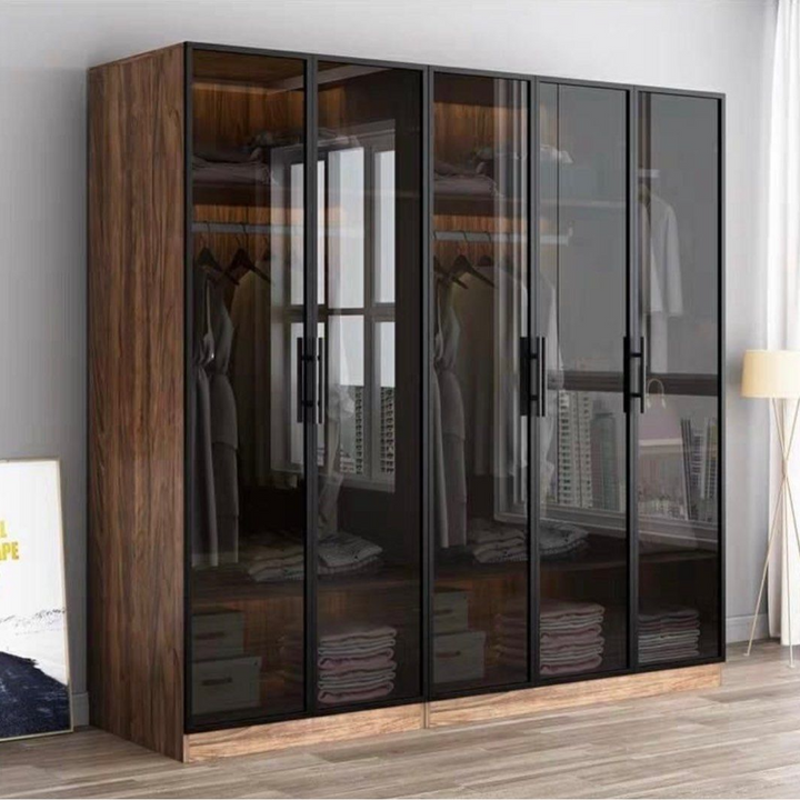 MARCIA Modern Rustic Glass Wardrobe
