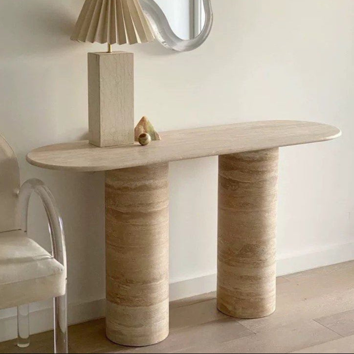 JUNIA Luxury Travertine Console Table