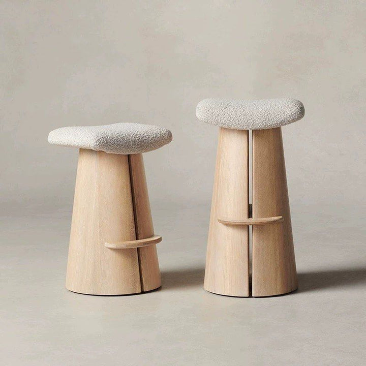 ALAE Modern Solid Wood Boucle Bar Stool