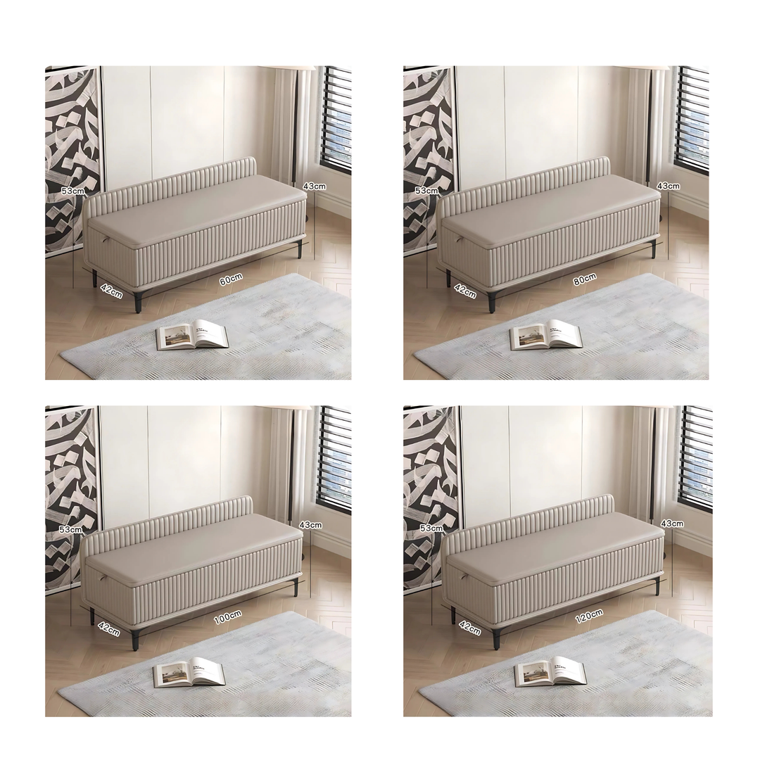 SANTKI Modern Leather Storage Bench
