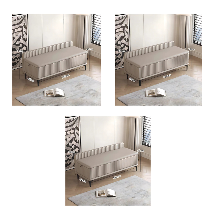 SANTKI Modern Leather Storage Bench