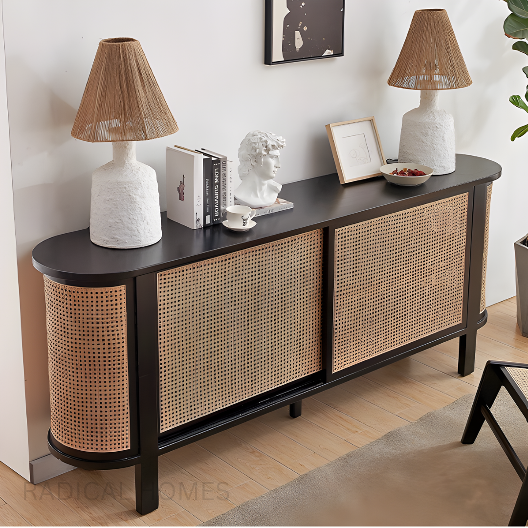 ILUSIO Rustic Rattan Sideboard