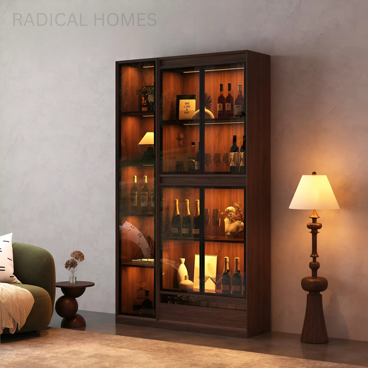 ORVANEL Rustic Wine Display Cabinet