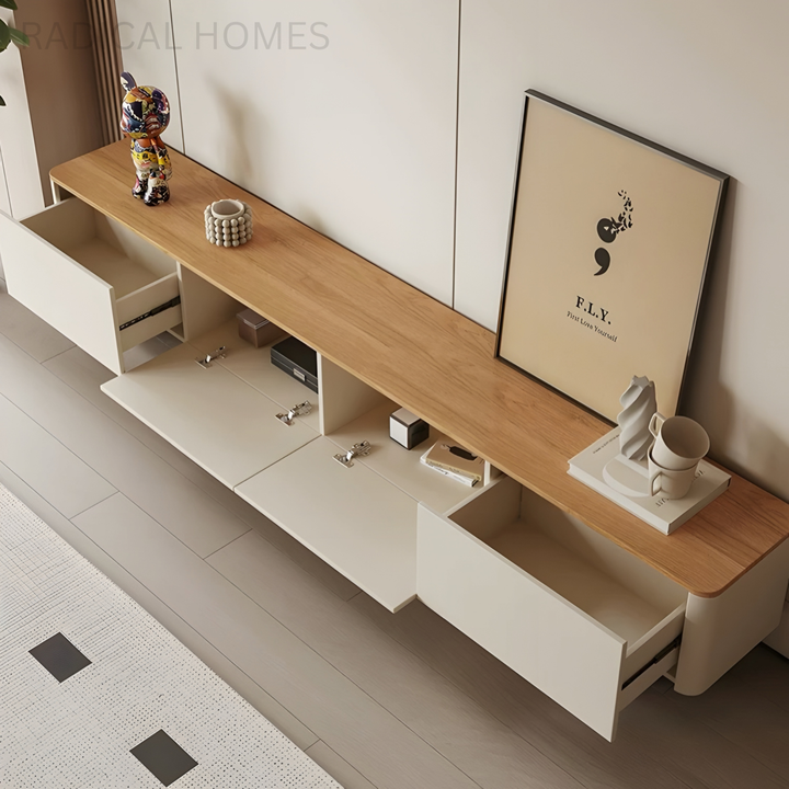 LUNARA Modern Solid Wood TV Console - Radical Homes Singapore