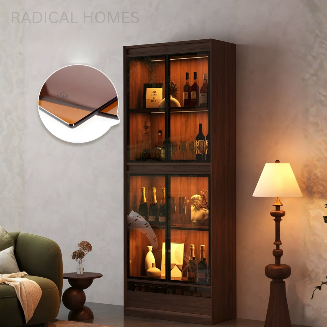 ORVANEL Rustic Wine Display Cabinet