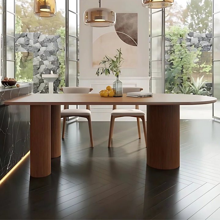 NORDWOOD Modern Solid Wood Oval Dining Table