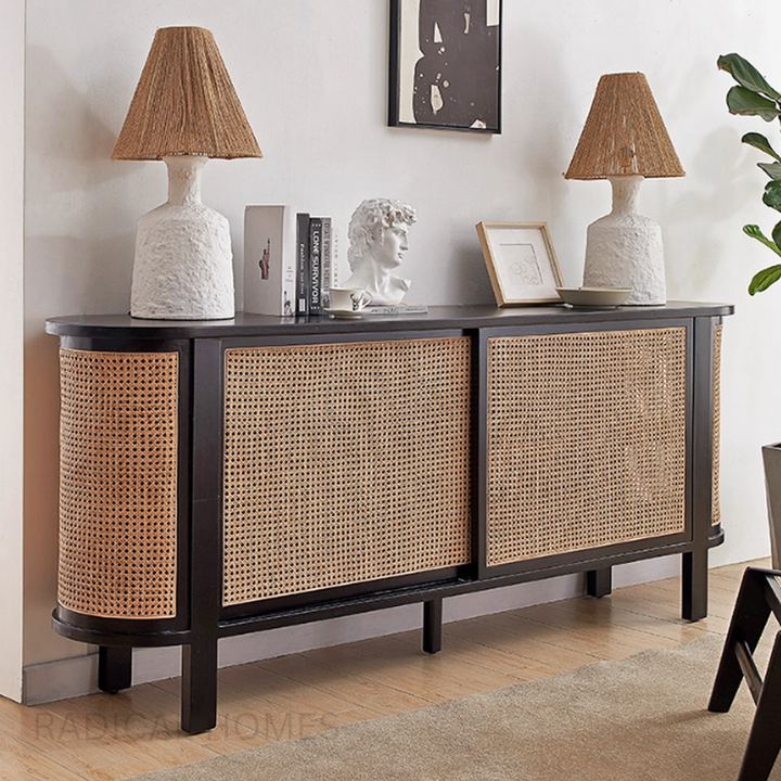 ILUSIO Rustic Rattan Sideboard