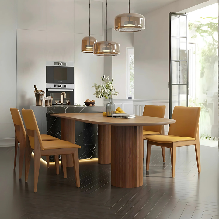 NORDWOOD Modern Solid Wood Oval Dining Table