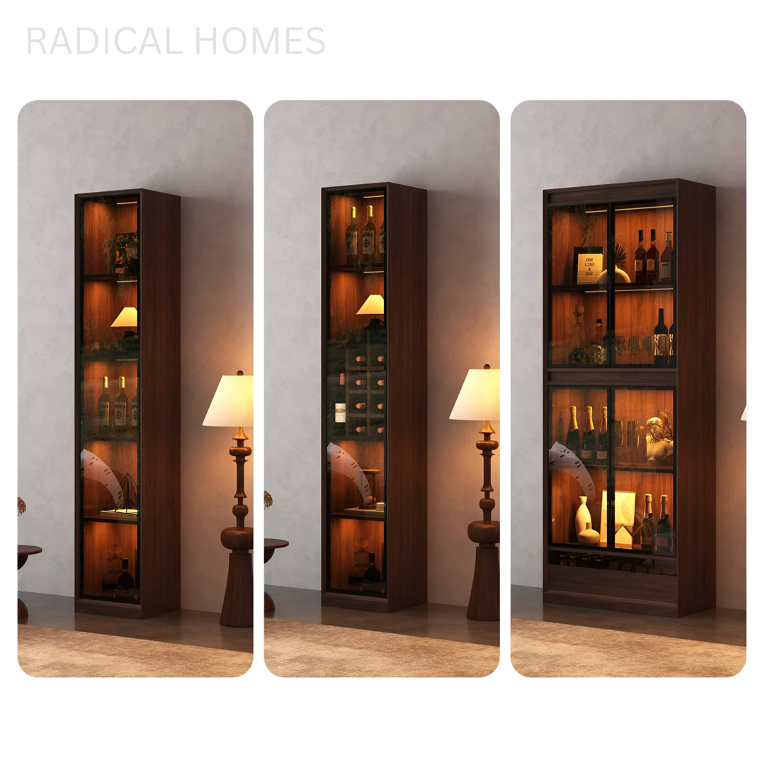 ORVANEL Rustic Wine Display Cabinet