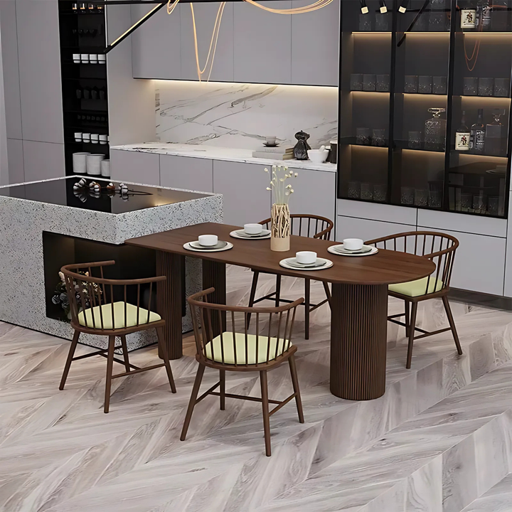 NORDWOOD Modern Solid Wood Oval Dining Table