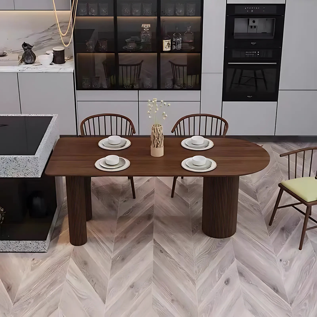 NORDWOOD Modern Solid Wood Oval Dining Table
