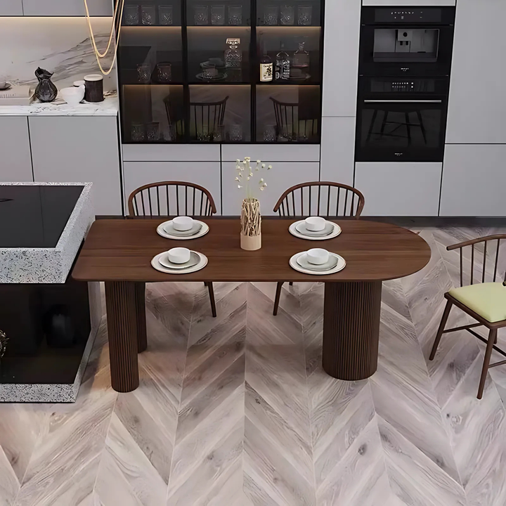 NORDWOOD Modern Solid Wood Oval Dining Table