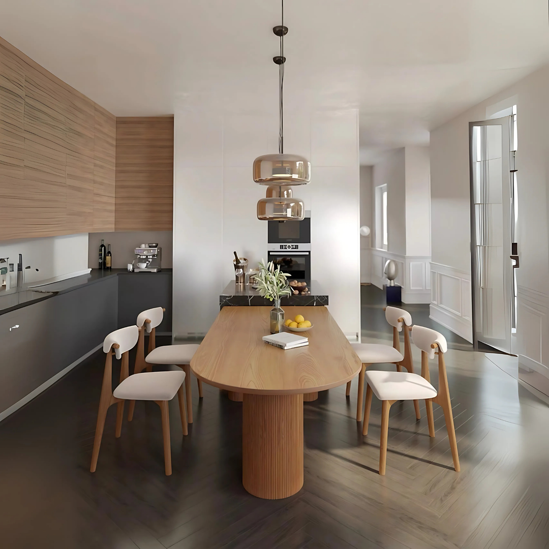 NORDWOOD Modern Solid Wood Oval Dining Table