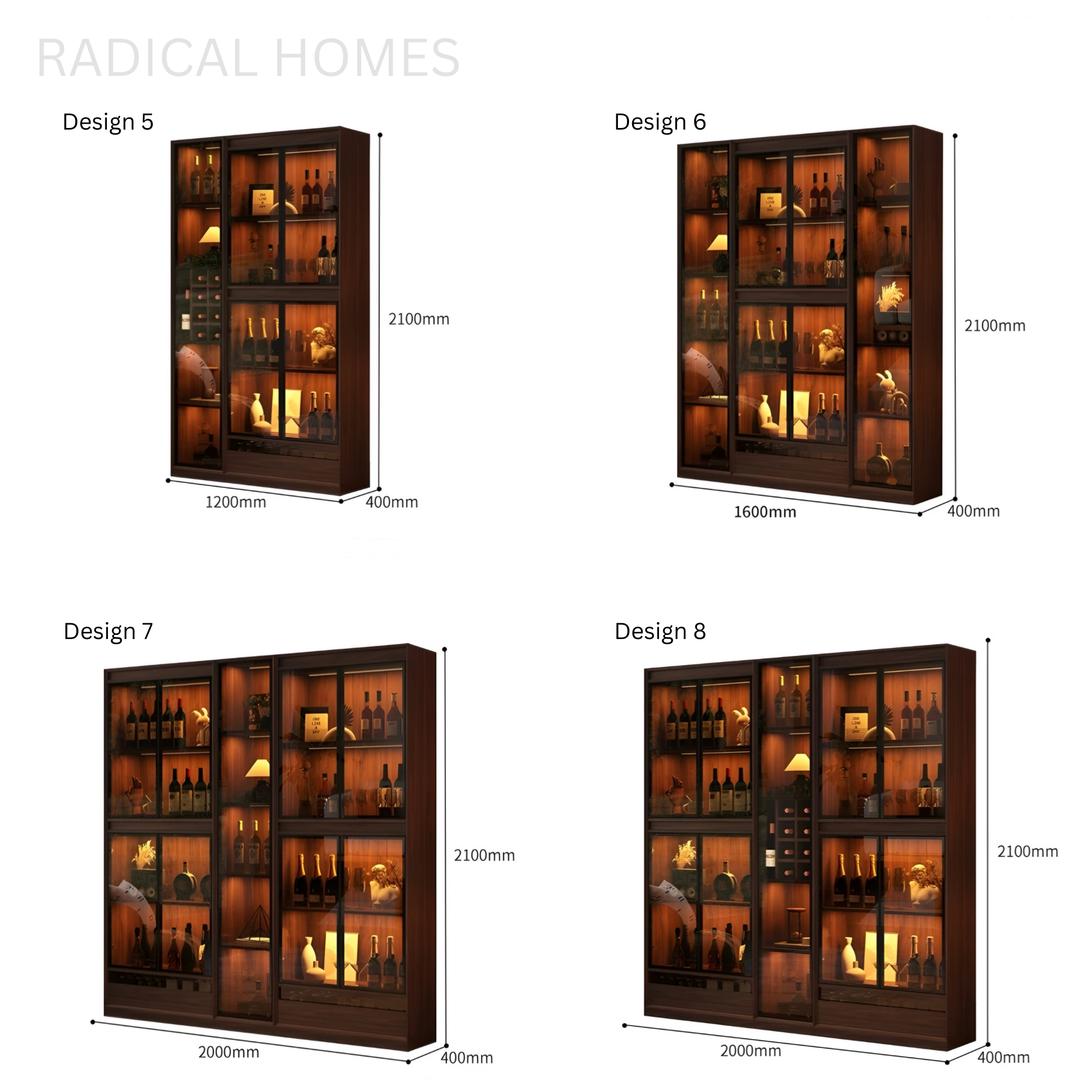 ORVANEL Rustic Wine Display Cabinet