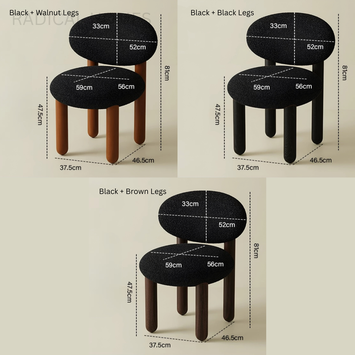 ORSEN Modern Boucle Dining Chair - Radical Homes Singapore