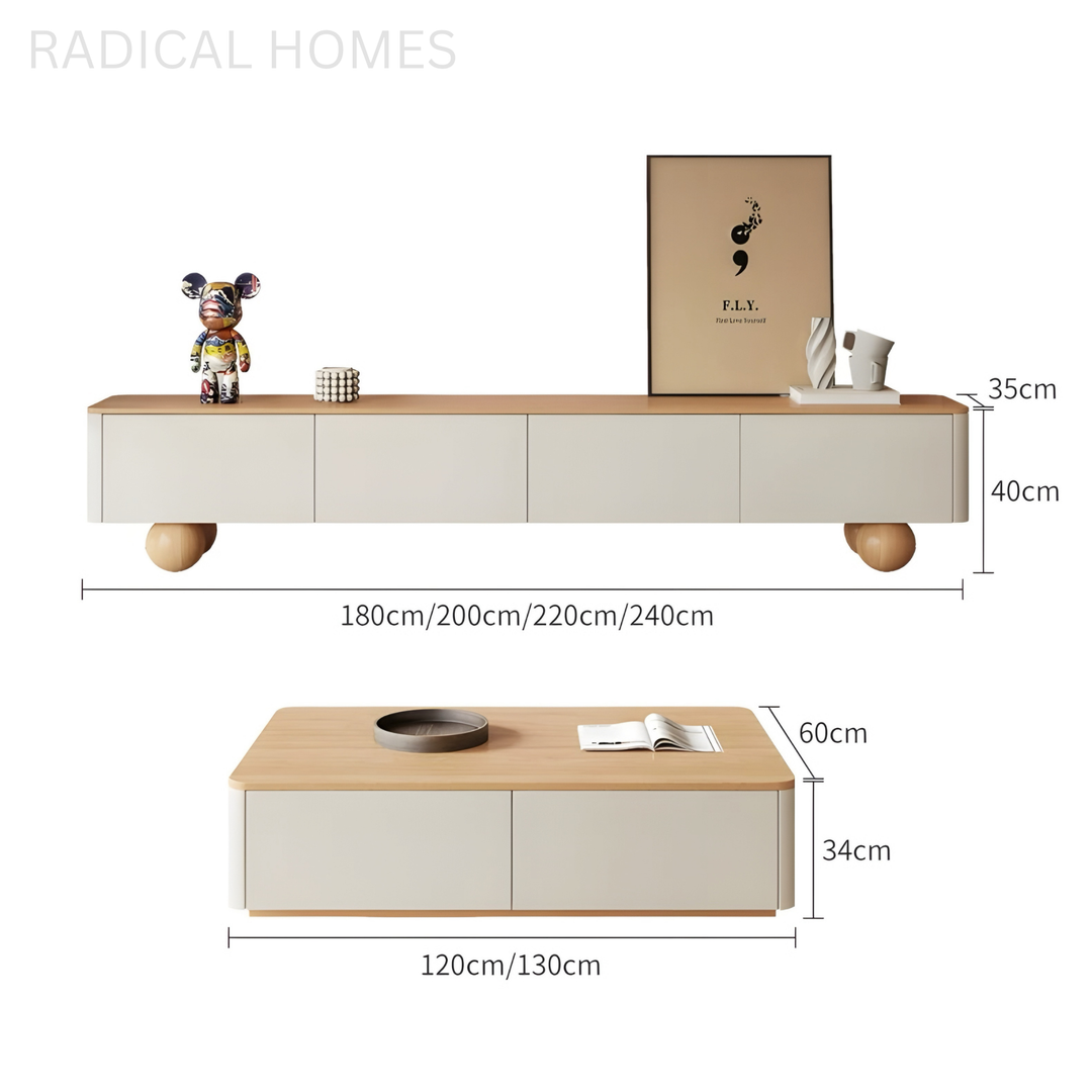 LUNARA Modern Solid Wood TV Console - Radical Homes Singapore