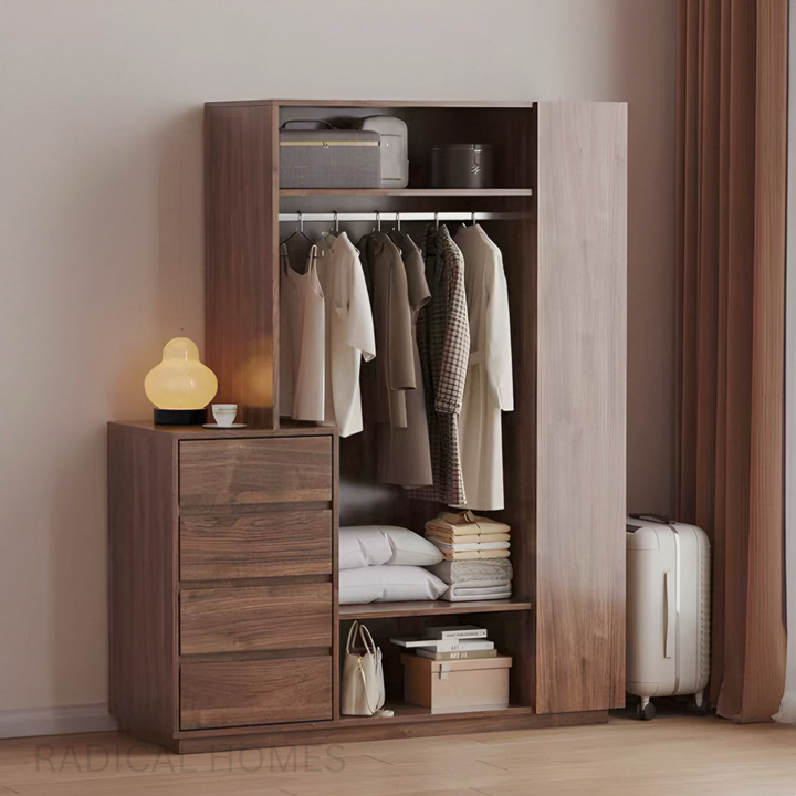 WBEY Solid Oak Wood Wardrobe