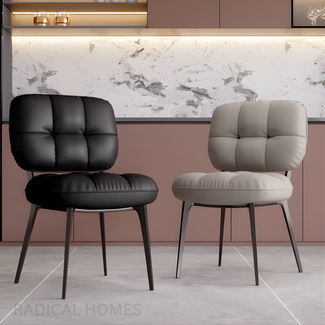 VELORA Modern Leather Dining Chair - Radical Homes Singapore