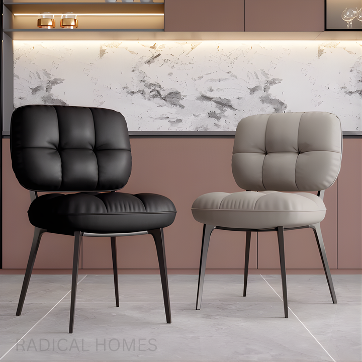 VELORA Modern Leather Dining Chair - Radical Homes Singapore