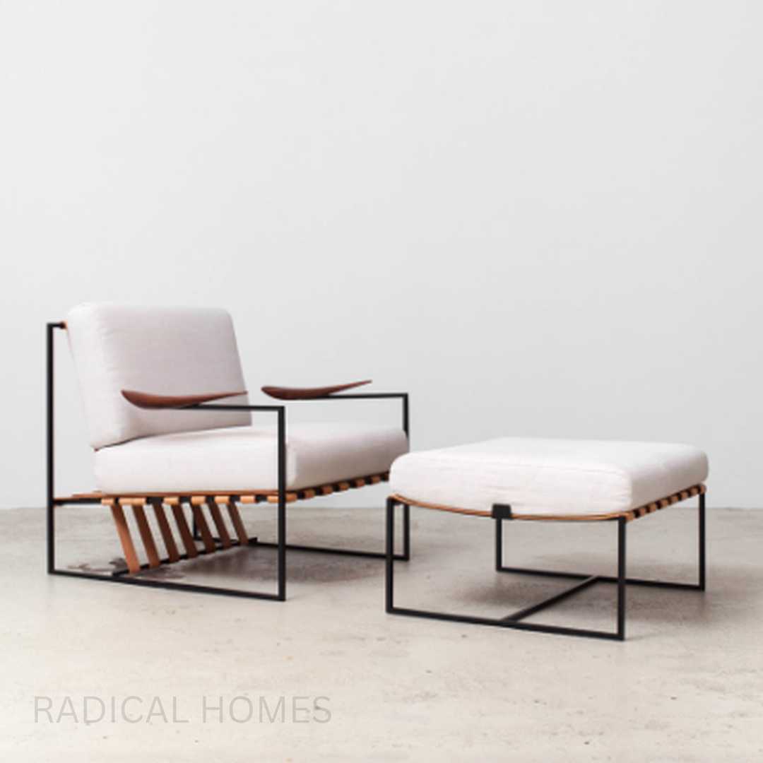 MARKY Minimalist Lounge Chair & Ottoman