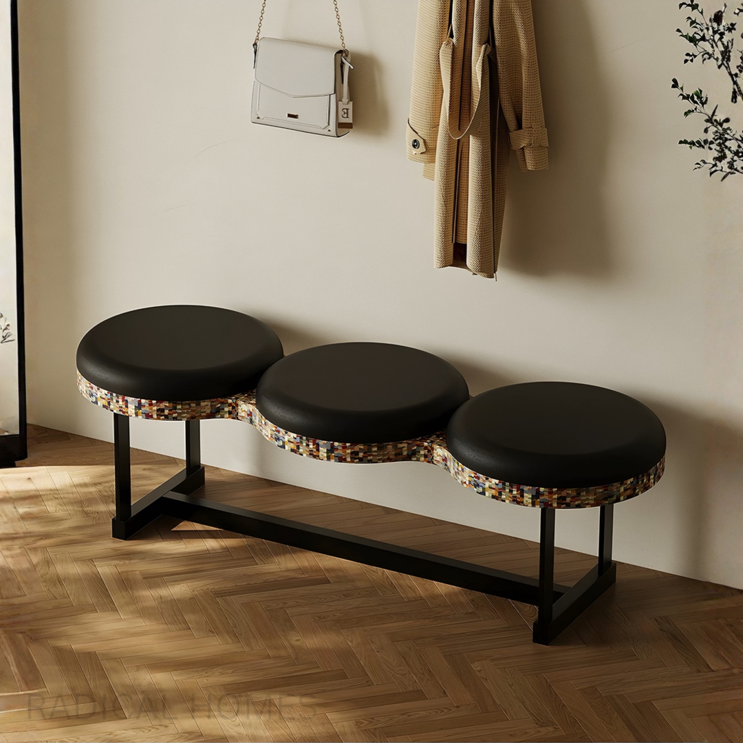 CIRCO Boho Leather Entryway Bench