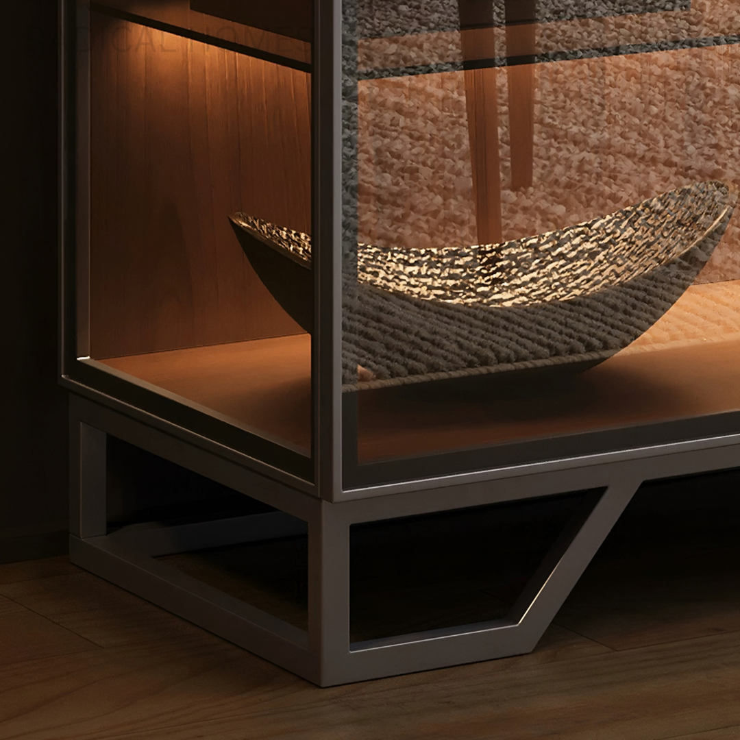 ZORVENA Modern Glass Display Cabinet