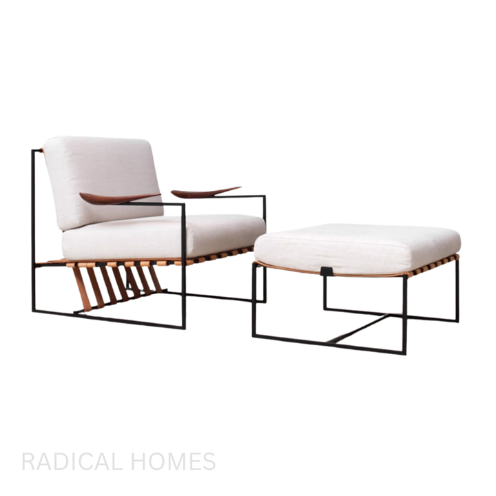 MARKY Minimalist Lounge Chair & Ottoman