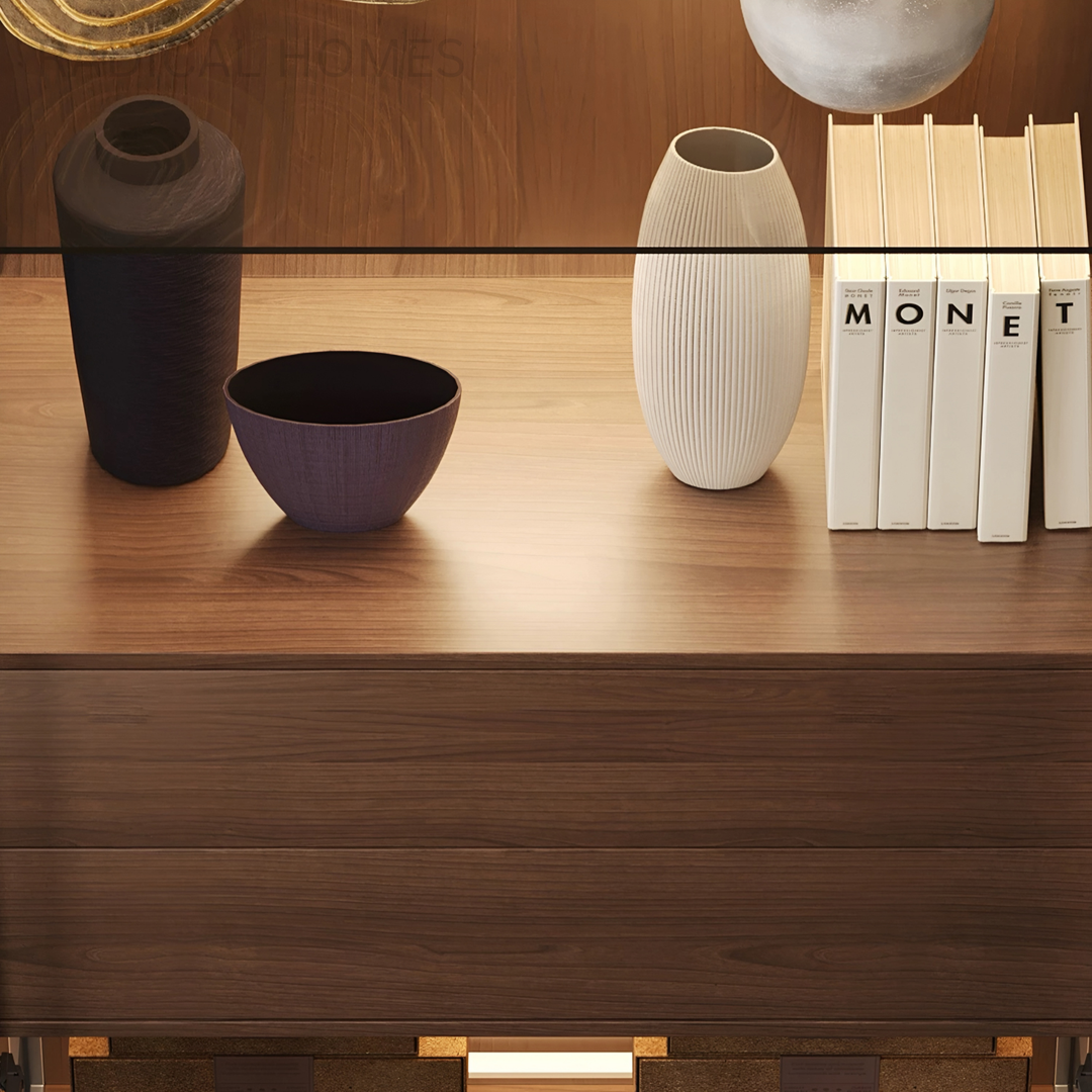 ZORVENA Modern Glass Display Cabinet