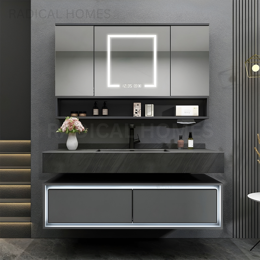 VORA Modern Smart Mirror Storage Vanity Set - Radical Homes Singapore