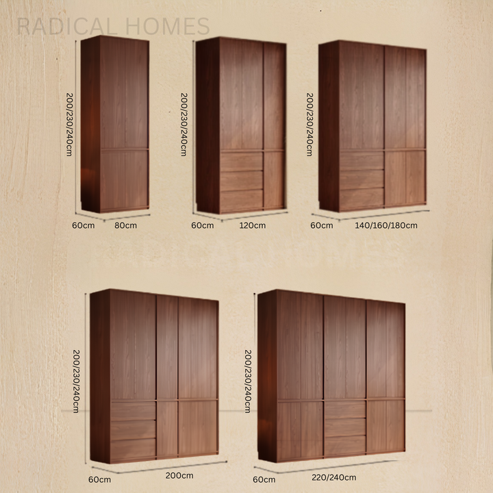 LIONA Modern Solid Wood Wardrobe
