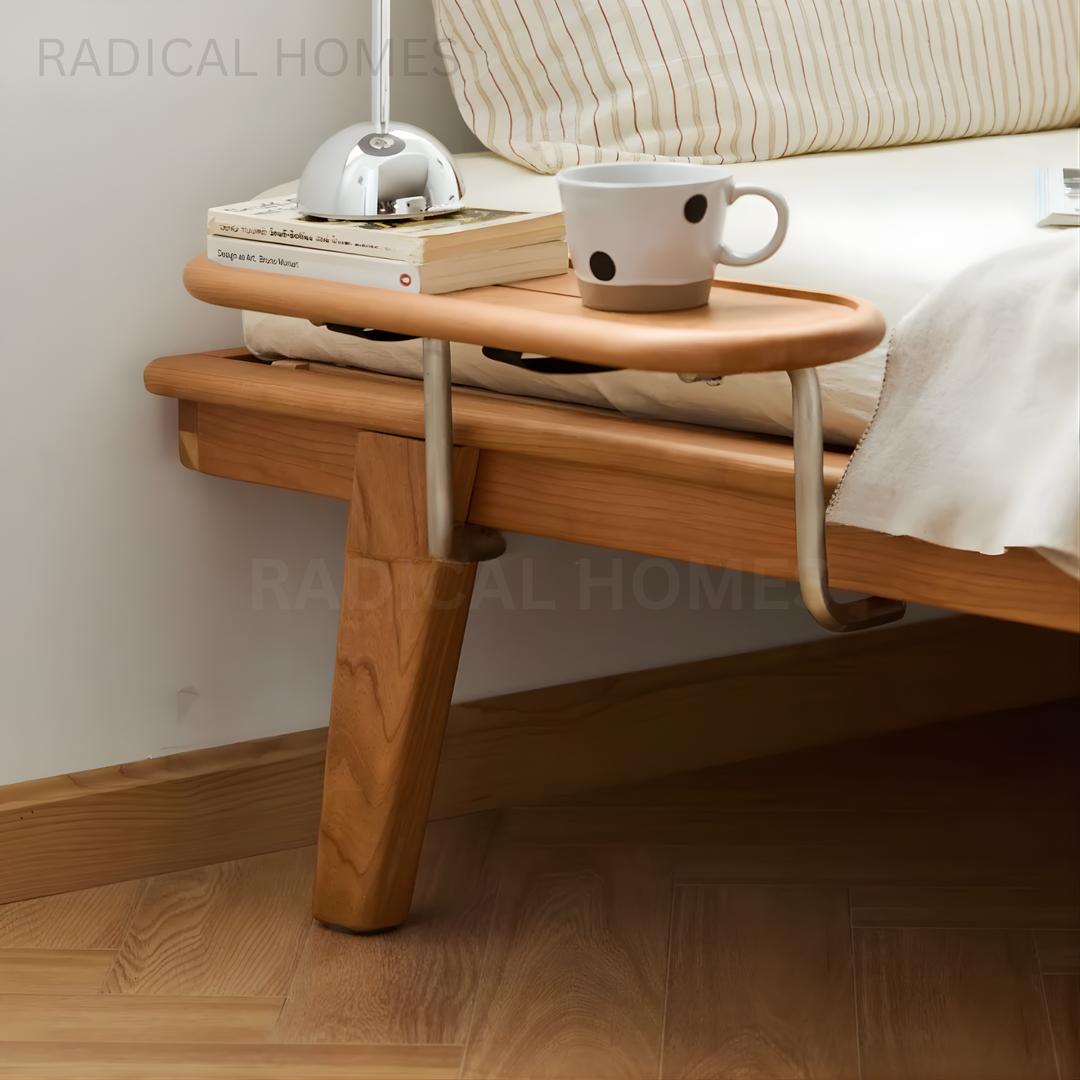 OLIVIA Japandi Multifunctional Solid Wood Bedframe - Radical Homes Singapore