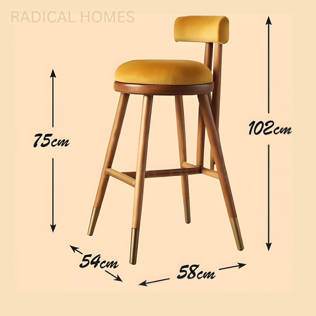 PETRA Vintage Velvet Bar Stool - Radical Homes Singapore