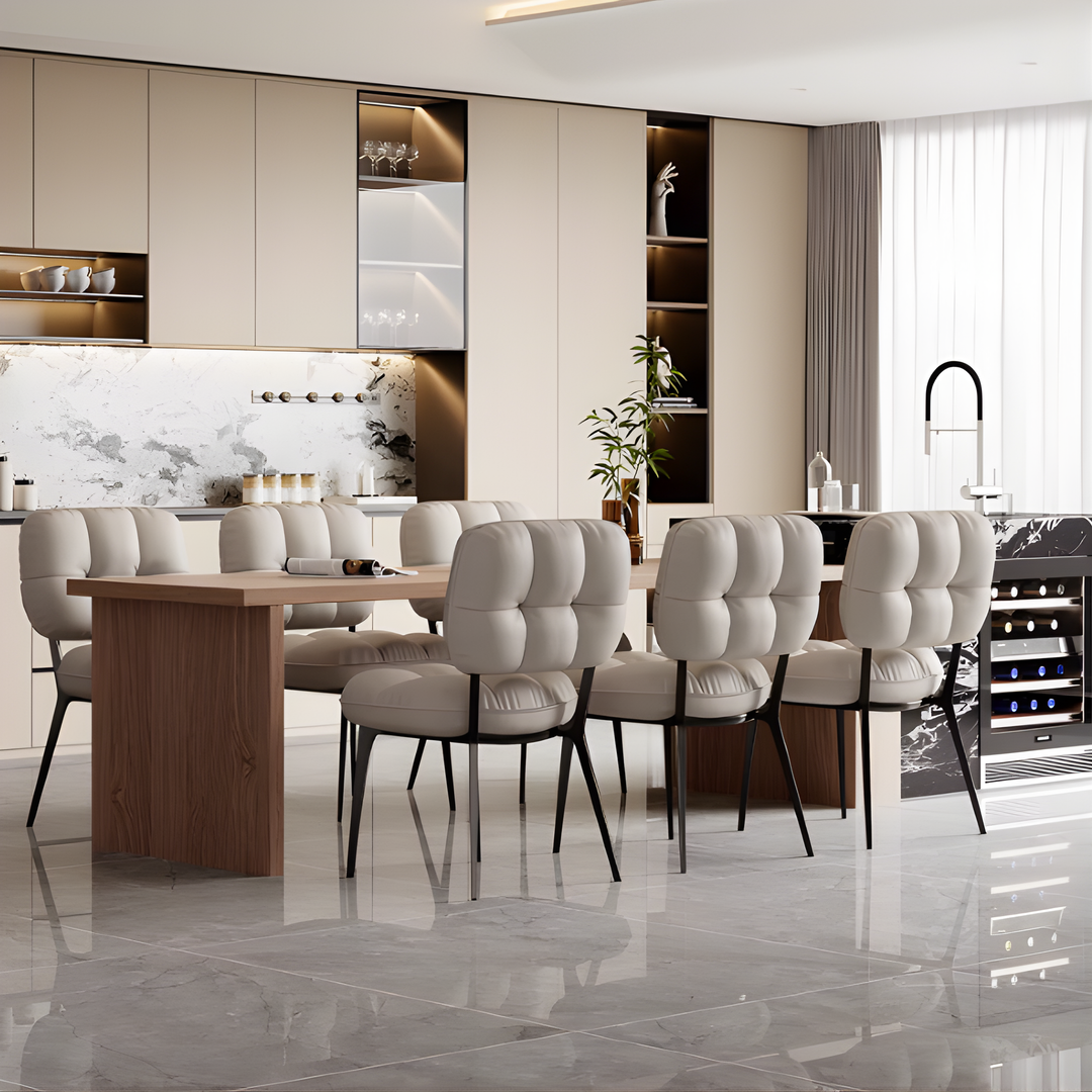 VELORA Modern Leather Dining Chair - Radical Homes Singapore