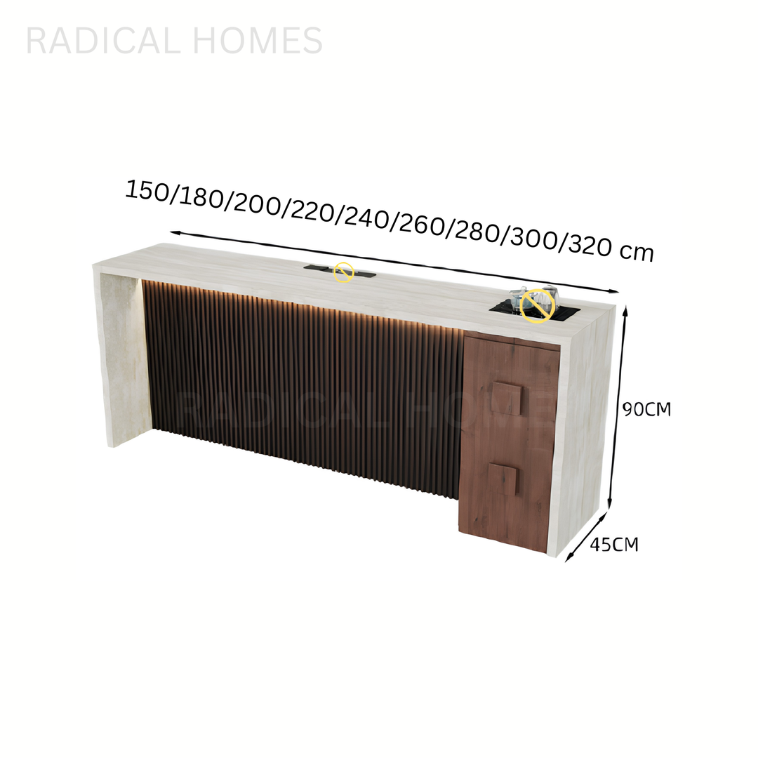 JEFI Modern Bar Table With Storage