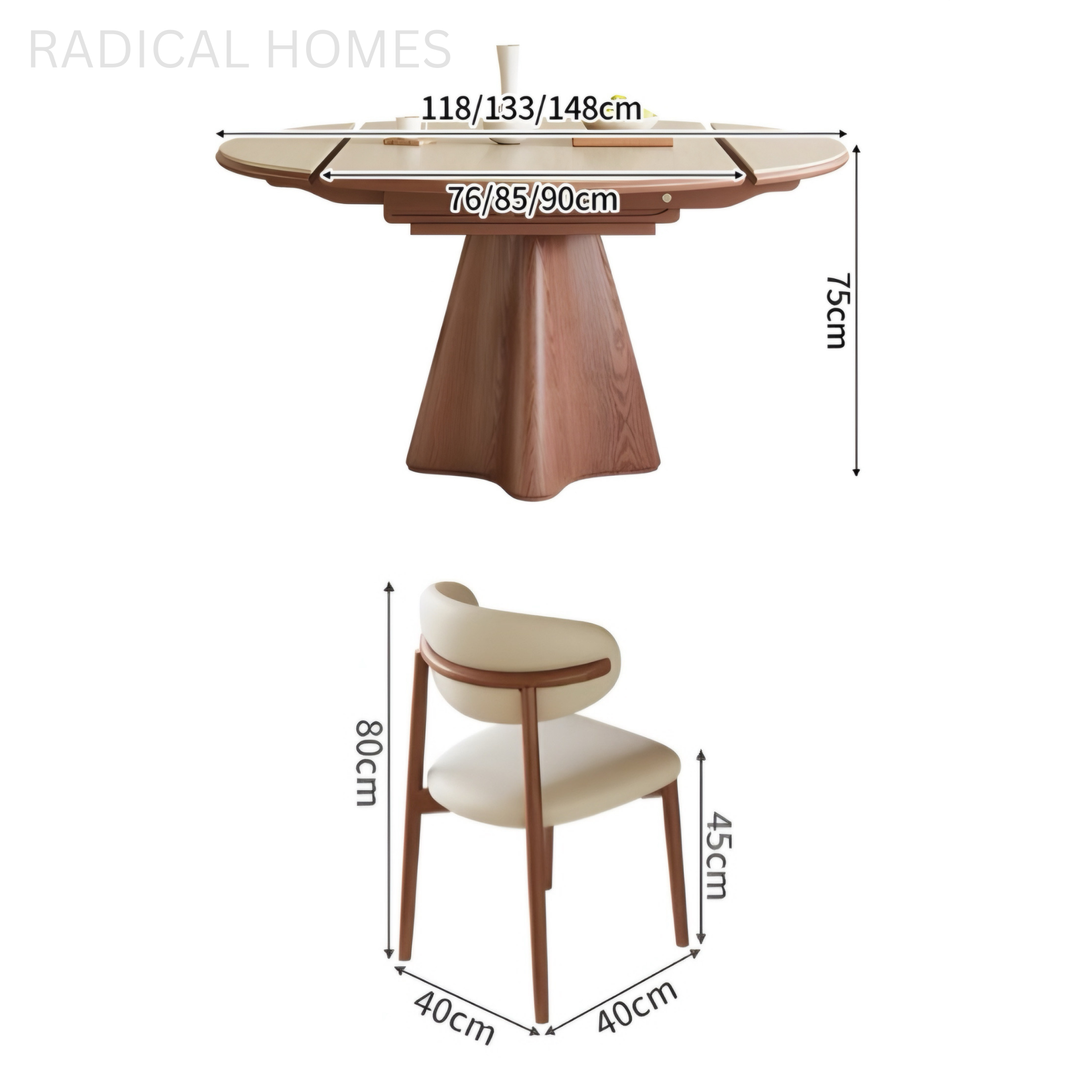AURELIA Modern Sintered Stone Extendable Dining Table - Radical Homes Singapore