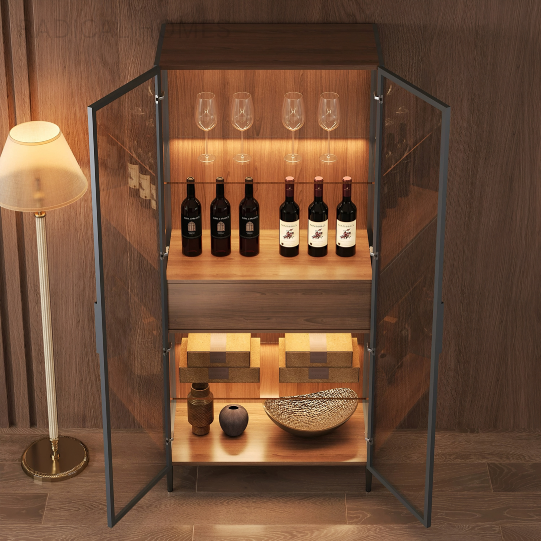 VELORIN Modern Glass Display Cabinet