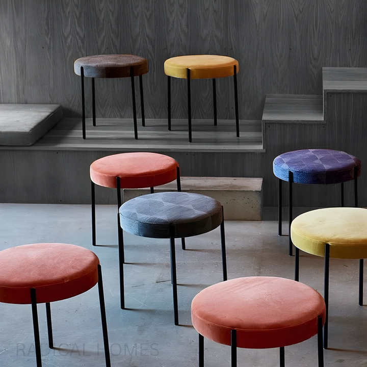 MUSH Modern Velvet Stool - Radical Homes Singapore