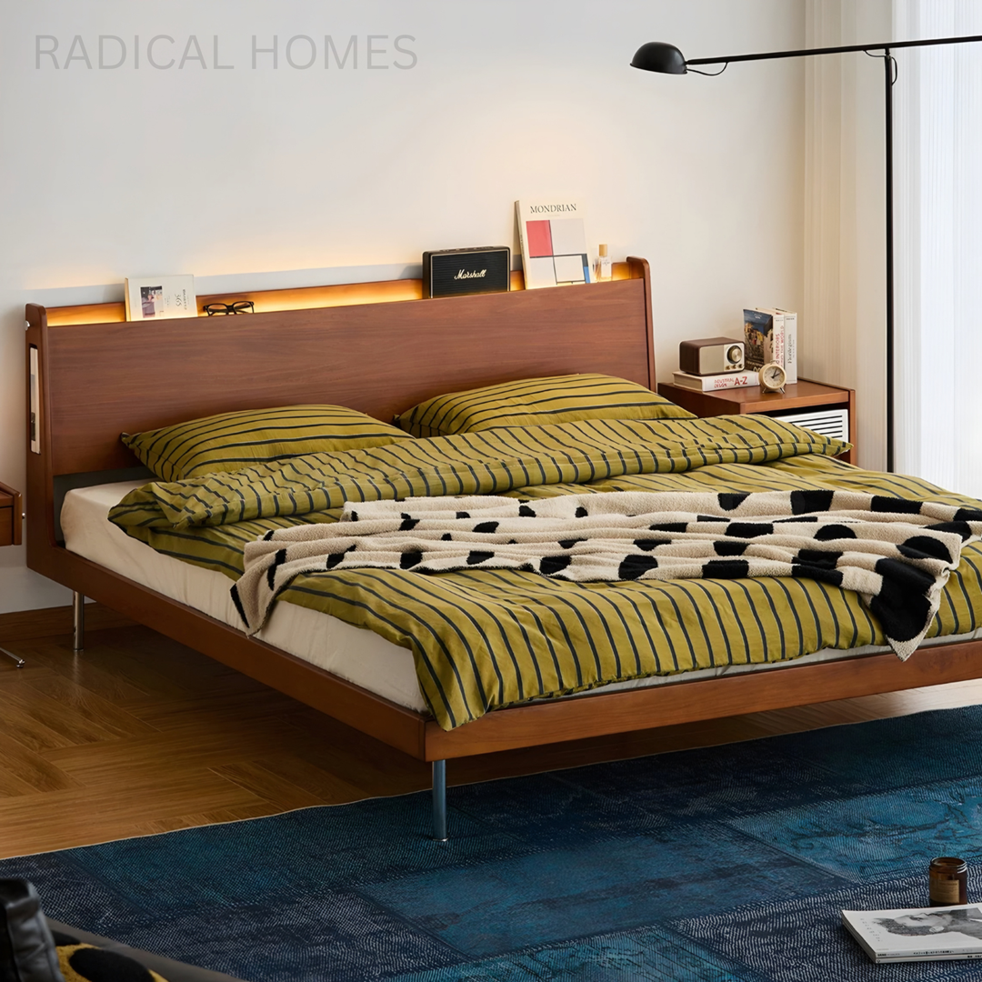 ARIANE Modern Solid Wood Bedframe - Radical Homes Singapore