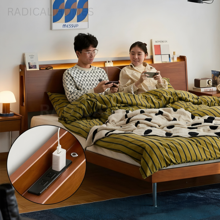 ARIANE Modern Solid Wood Bedframe - Radical Homes Singapore