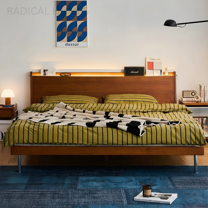 ARIANE Modern Solid Wood Bedframe - Radical Homes Singapore