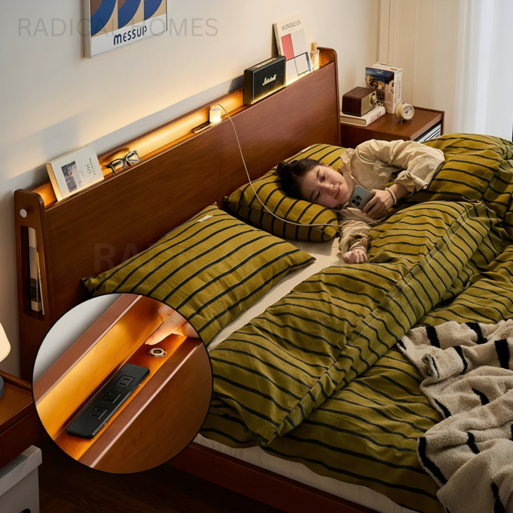ARIANE Modern Solid Wood Bedframe - Radical Homes Singapore