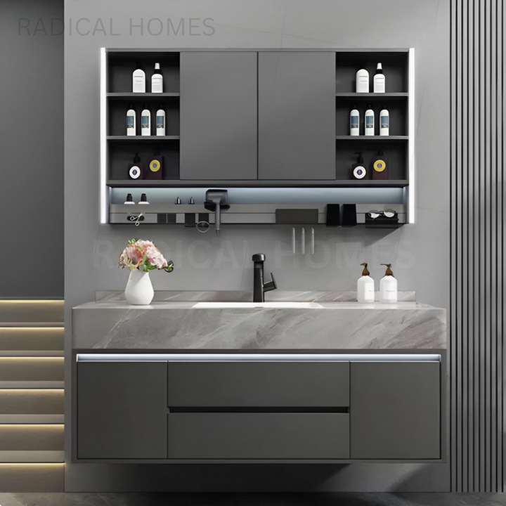 VORA Modern Smart Mirror Storage Vanity Set - Radical Homes Singapore