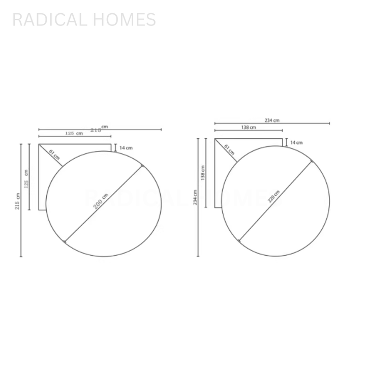 CANLAS Modern Round Fabric Bedframe - Radical Homes Singapore