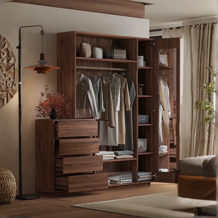 WBEY Solid Oak Wood Wardrobe