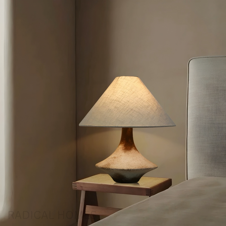 NIMBYU Rustic Wabi Sabi Ceramic Table Lamp
