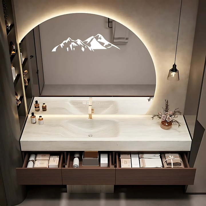 ZAOYI Modern Bathroom Vanity Sink & Smart Mirror