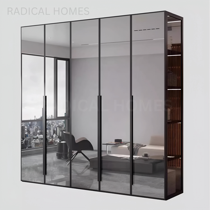 OPEEK Modern Mirror Wardrobe - Radical Homes Singapore